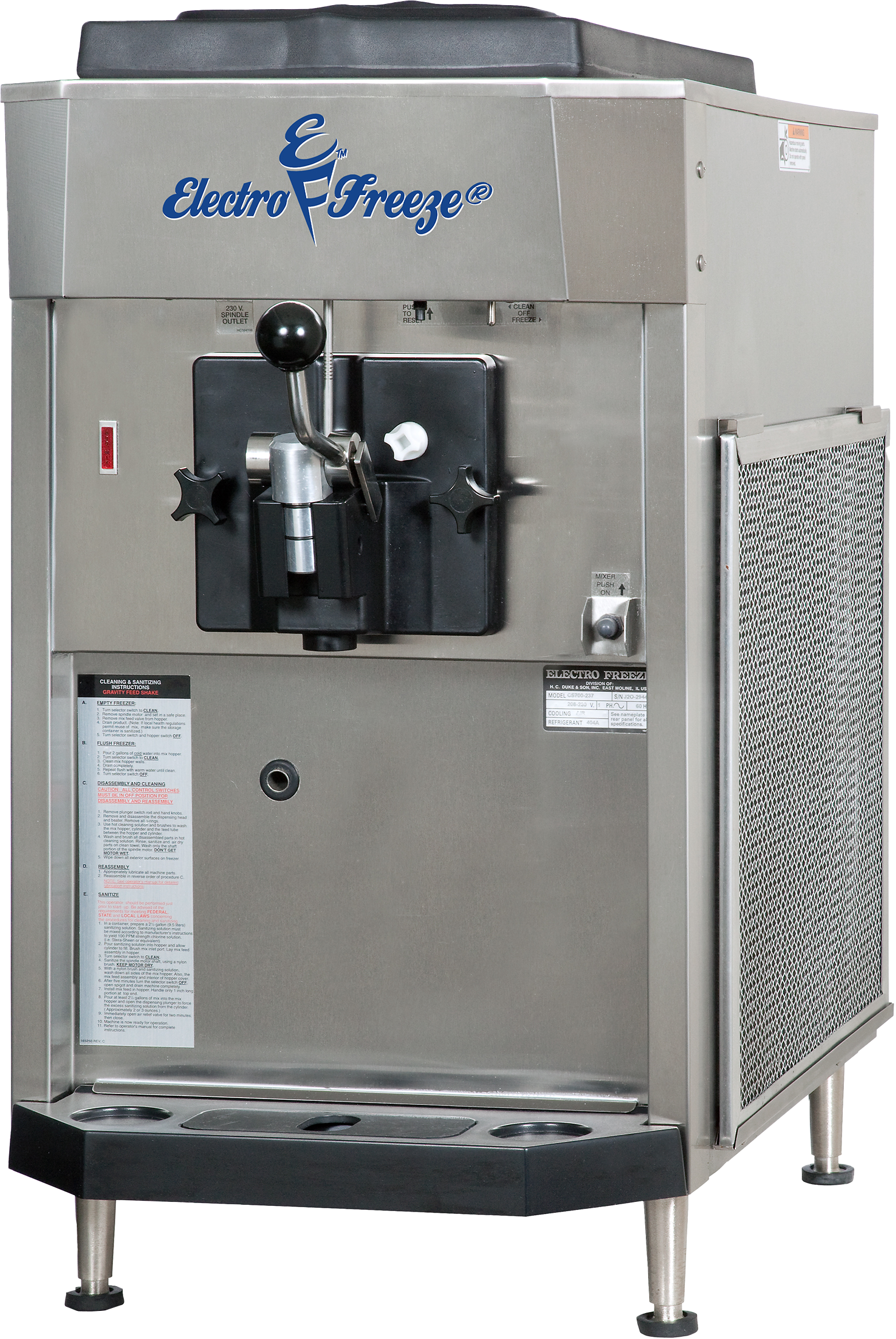 MODEL CS700 GRAVITY SHAKE FREEZER